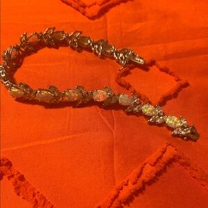 Elegant Silver Opal Bracelet